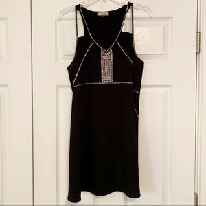 EUC WORN ONCE Ethereal by Paper Crane Black Cocktail Dress with Silver Beading M